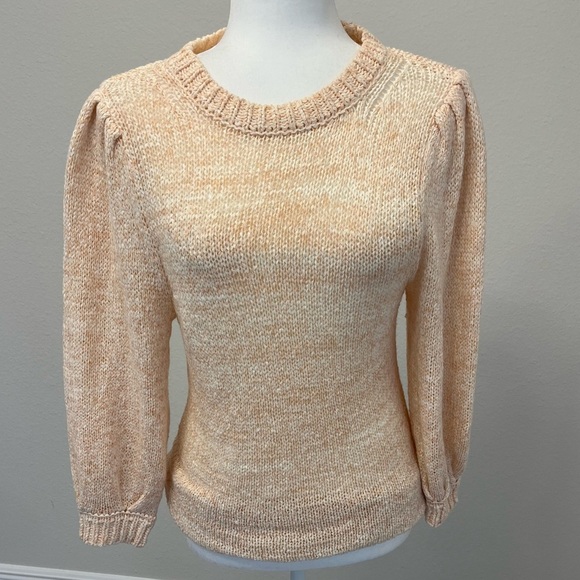 Ann Taylor Women's Peach Knit Sweater 3/4 Sleeve, Size S - Picture 7 of 7